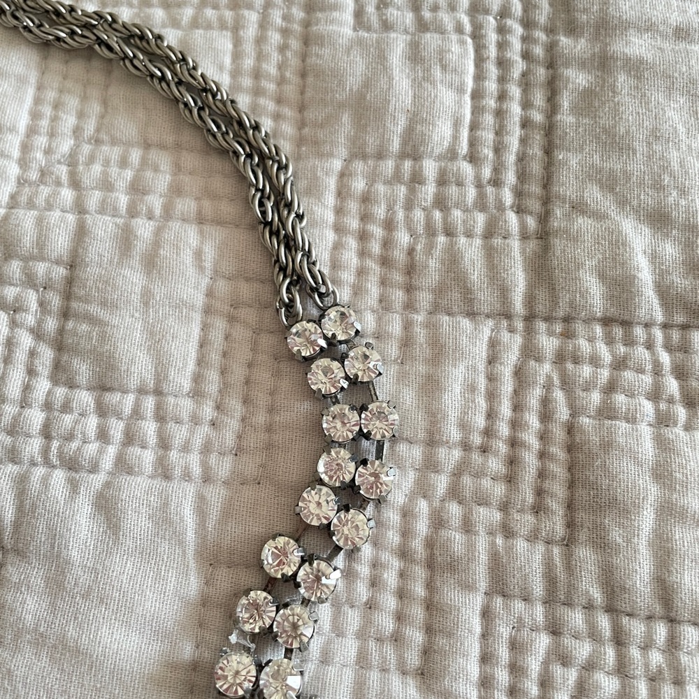 Vintage Rhinestone statement Necklace - Picture 7 of 10